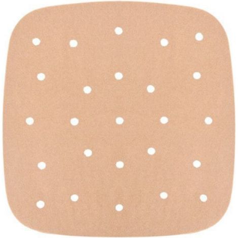 KZQ 100 Heißluftfritteusen-Backpapier, perforiertes Heißluftfritteusen-Backpapier, Einweg-Backpapier ohne Fett, antihaftbeschichtet, Zubehör für Dampfgarer, Dampfgarer, Heißluftfritteuse, 23 cm (1/4)