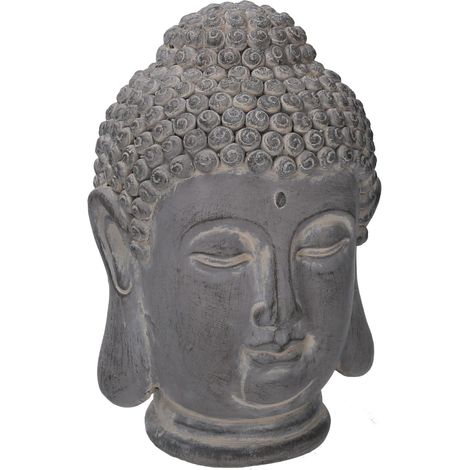 Graue Harz-Buddha-Figur 21x20x32 cm (1/2)