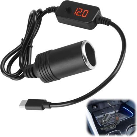 Câble adaptateur USB C vers allume cigare, prise voiture USB C 12V avec puce PD, prise allume cigare portable pour dashcam, GPS, éclairage intérieur LED, accessoire automobile (1/5)