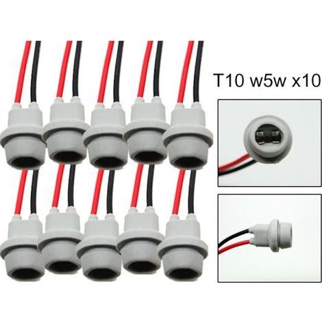 Connecteurs/douille LED/halogène T10 W5W, lot de 10 souples (1/3)
