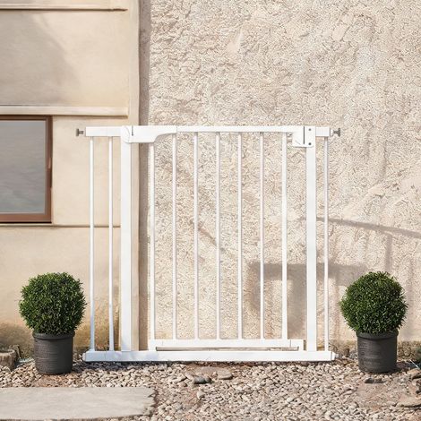 Barrière de sécurité blanche en acier 76 x 76cm avec fermeture (1/5)
