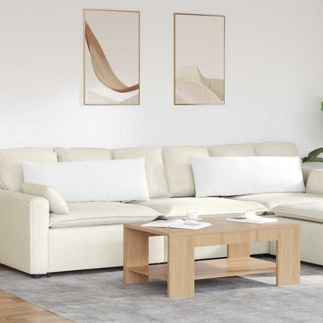 Sofakissen 2 pcs Weiß 120 x 40 cm Stoff (1/5)