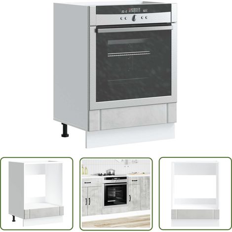 vidaXL Armoire de four Lucca gris béton bois ingénierie (1/5)