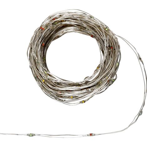 Guirlande lumineuse d'extérieur 15 m 300 LED multicolore fil cuivre 13 fonctions sur secteur - Atmosphera créateur d'intérieur (1/5)