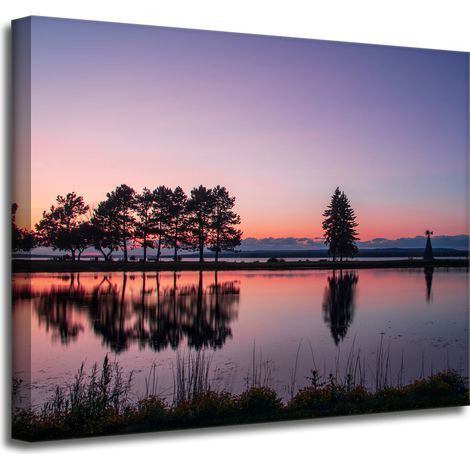 Leinwanddruck Sonnenuntergang über dem Wasser 50x40 cm