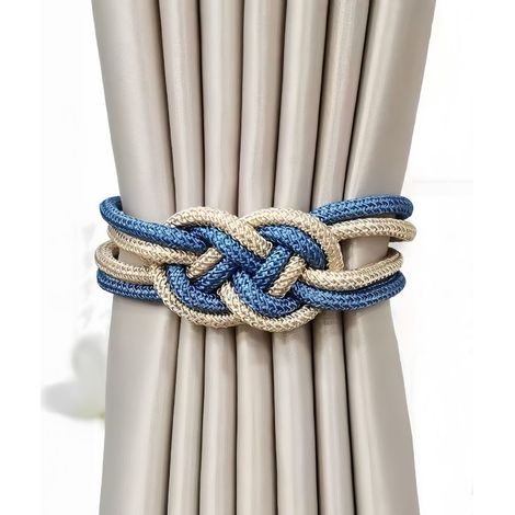 Paquet de 2 attaches de rideaux magnétiques, pinces à rideaux,bleu ciel + champagne, attaches de rideaux magnétiques sans poinçon, accessoires DTY