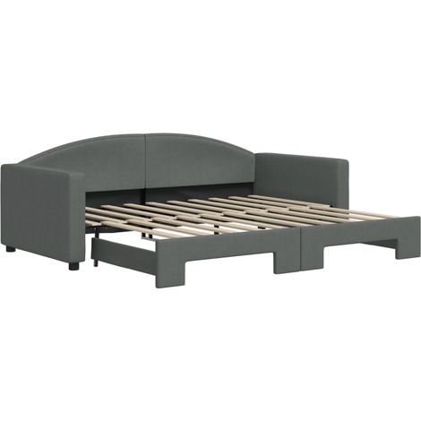 Maison Exclusive - Tagesbett Ausziehbar Dunkelgrau 90x190 cm Stof