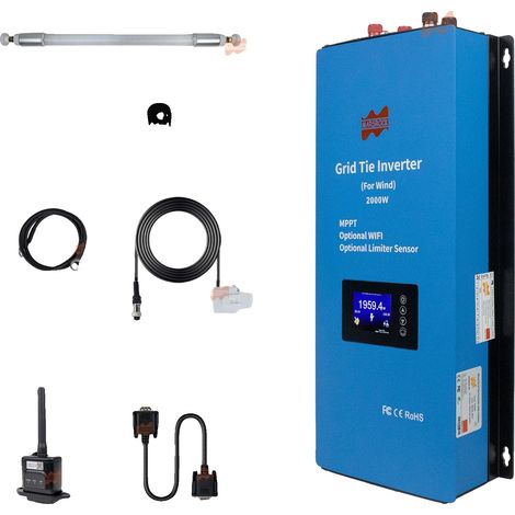 Onduleur Éolien, Générateur d'Éolienne, Sortie Onde Sinusoïdale Pure, Haute Efficacité, Onduleur avec WIFI, 45-90VAC-a, 230V-a (1/2)