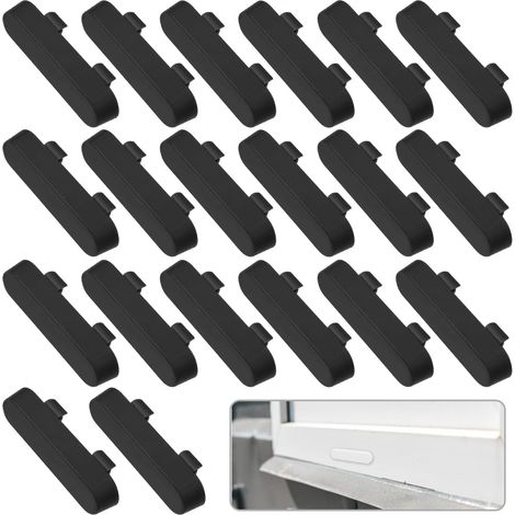 Tapones para canaletas - 20 piezas - Tapones de drenaje de PVC para ventanas - Reemplazo para rejillas de ventilación de alféizares - Negro (1/5)