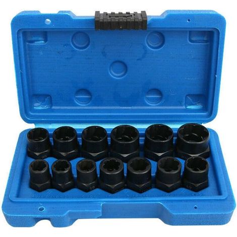 Jeu de 13 extracteurs de vis à tête hexagonale – Acier chrome molybdène haute dureté – Pour écrous et boulons endommagés 8-19mm - 13PCS (1/5)