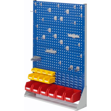 Kappes ®RasterPlan Stellwände einseitig Größe 4 - 3x Lochplatten 1x Schlitzplatte 1x Zubehörsortiment 41-teilig Enzianblau RAL 5010