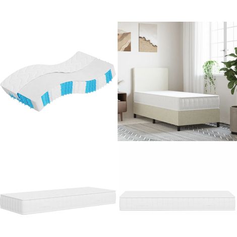 Matelas à ressorts ensachés dureté moyenne 80x200 cm - Matelas À Ressorts Ensachés - Matelas Confortable - Matelas Double Zone - Matelas Support Lombaire - Matelas Livraison Rapide - Home & Living (1/5)