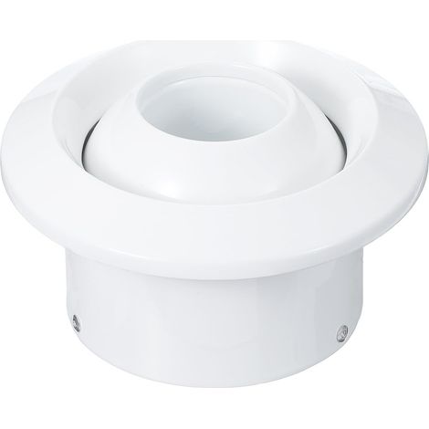 5 Pouces Bouche D'Aération Ronde, Buse À Jet Réglable Diffuseur De Plafond Couverture De Bouche D'Aération En Alliage D'Aluminium Cuisine Salon, Blanc (1/5)