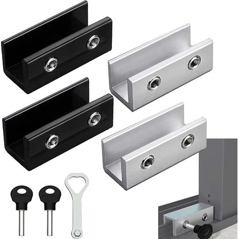 8 Pièces Serrures de Fenêtre Coulissante , Verrou Porte Coulissante Fermeture Baie Coulissante, Verrou Baie Coulissante Bloque Porte Coulissante Adaptée Aux Portes et Fenêtres Coulissantes