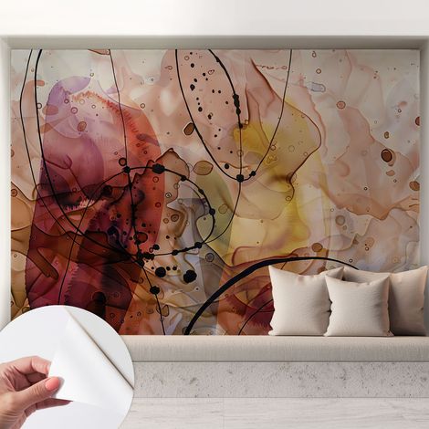 Papier peint adhésif décoratif pour salon chambre et cuisine Facile à poser avec colle Harmonie abstraite 208x146 cm (1/5)