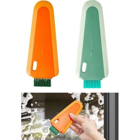Raclette à Vitre,Raclette de Douche Suspendu,avec Brosse de nettoyage,pour Lavabo,Salle de Bain,Cuisine,Mur,Fenêtre,Porte en Verre (1/4)