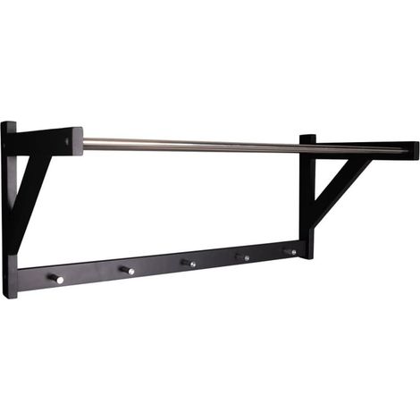 Etagère à chapeau PADOVA – Bois de peuplier et acier noir (1/5)