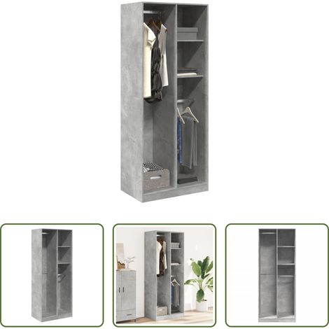 Holzwerkstoff -  Kleiderschrank Betongrau 80x50x200 cm Holzwerkstoff (1/5)