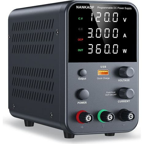 Alimentation DC (0-120 V, 0-3 A) réglable, alimentacion à découpage, Alimentation de Banc de Laboratoire Variable, Bouton de Sortie Marche/arrêt/encodeur (1/5)