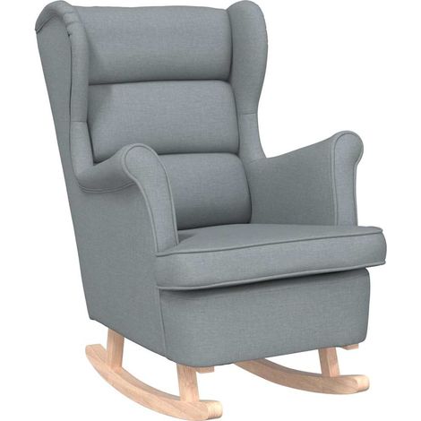 Chaise à bascule gris clair 74x90x102 cm tissu (1/5)