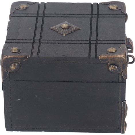 Coffret en bois vintage rétro antique, coffre à bijoux décoratif avec serrure, boîte cadeau pour perles (1/5)