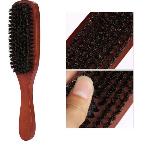Brosse à barbe professionnelle pour homme, outil de rasage visage, nettoyage moustache, accessoire coiffeur salon, brosse poils doux, kit soin barbe. (1/5)