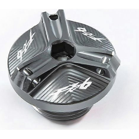 Bouchon de réservoir de liquide de frein avant et bouchon de remplissage d'huile pour moto Yamaha FZ6, FZ-6, ZF6N, FZ6R, FZ6S et Fazer : accessoires de protection. Bouchon de remplissage d'huile gris. (1/5)