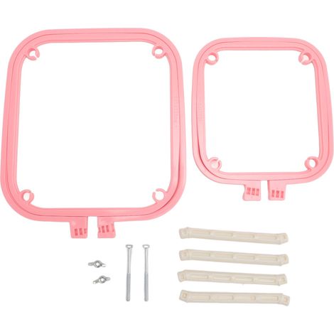 Bastidor de bordado de doble capa, soporte ajustable para aro de bordado con portaagujas de ABS incorporado, herramienta de bordado de escritorio, color rojo sandía.