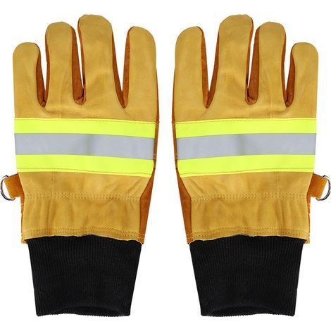 Paar feuerhemmende und hitzebeständige Handschuhe aus Rindsleder, lange Sicherheitshandschuhe (1/5)