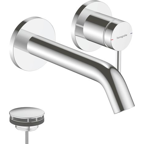 Hansgrohe Tecturis S - Grifo empotrado de lavabo, montaje de 2 orificios, EcoSmart, cromo 73350000