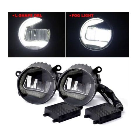 Fari Led Fendinebbia 15W Luce Di Marcia Diurna Forma L 7W 3,5 Pollice Per Citroen C4 C5 C6 Picasso Renault (1/3)