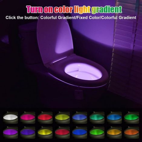 Détecteur De Mouvement - Veilleuse De Toilette À 16 Couleurs - Rechargeable Usb - Activation Automatique - Lot De 2 (1/5)
