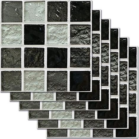 24pcs Carrelage Adhesif Mural Autocollant Carreau Ciment 3D Mural Auto-Adhésif Credence Adhesive Imperméable Cuisine Salle de Bain 2 (1/4)