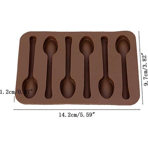 Moule à pâtisserie en silicone en forme de cuillère, décor pour gâteaux au chocolat, biscuits, bonbons et gelées. (1/4)