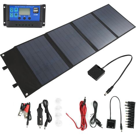 Panneau Solaire 120W Pliable Sac avec Contrôleur PWM 12V/24V 20A Chargeur Haute Efficacité pour Ordinateur Portable Appareil Photo Smartphone (1/5)