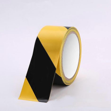 Ruban adhésif de signalisation - 50 mm x 33 m par rouleau - pour marquage au sol/sécurité - Rayures noires/jaunes - Ruban adhésif de signalisation de sécurité (1/5)