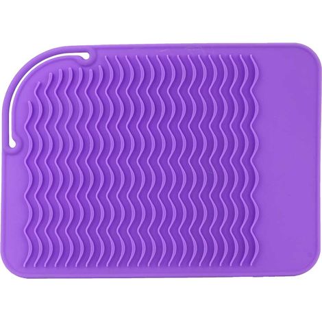 Lot anti-chaleur isolant pliable pour fer à friser électrique, tapis résistant à la chaleur, surface violette, support réutilisable pour rouleaux chauffants, protection de table, accessoire coiffure s (1/5)