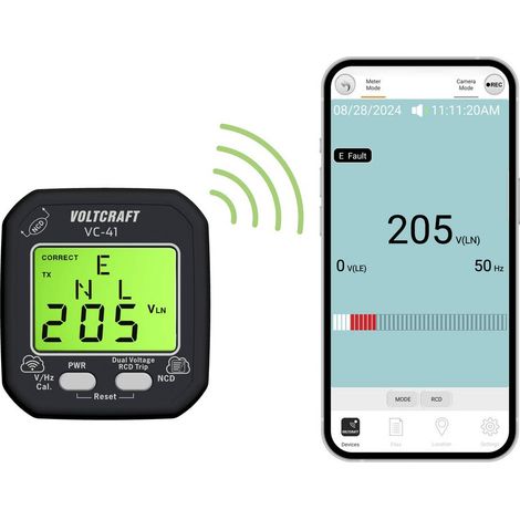 VOLTCRAFT VC-41 Tester presa di corrente CAT II 250 V LCD (1/5)