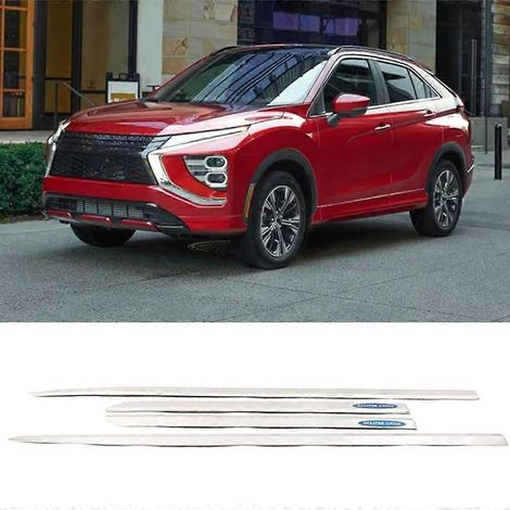 Moulures de porte latérales chromées en acier pour Mitsubishi Eclipse Cross 2018-2025 Extérieur 4 pièces ( ) (1/5)