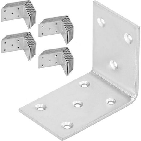 Connecteur D'angle - Acier Galvanisé - 55 x 45 x 35 mm - Pour Charpente Et Menuiserie - Lot De 50 Pièces (1/5)