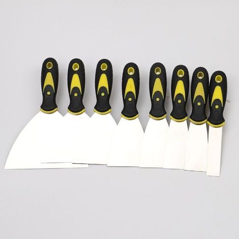 Spatule - Acier Inoxydable - Pour Bricolage Réparation Plâtre Maçonnerie Bois - 8 Pièces 24 40 49 63 74 98 124 150 mm (1/5)