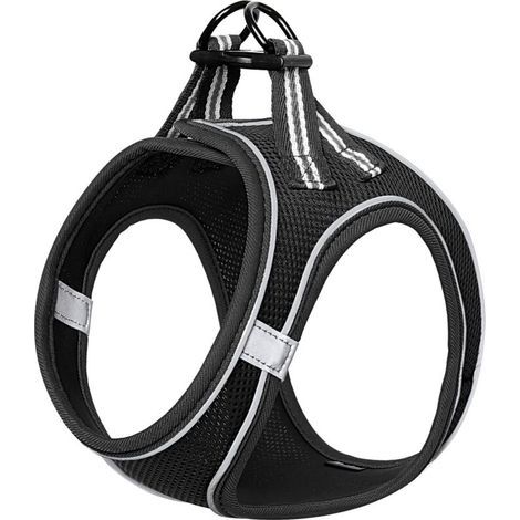 Dog Harness, Padded Mesh Puppy Harness, Breathable Adjustable Reflective Lining, Black, S (1/5)