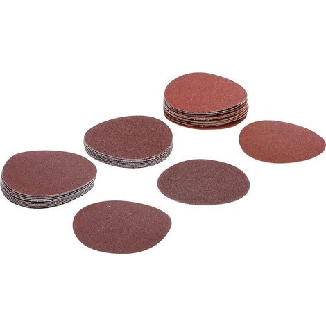 Jeu de Feuilles Abrasives pour Ponçeuse Excentrée - D.75 mm, Cal. 60-80-120 - 30 pcs - Ponçage Efficace et Polyvalent - D-Work (1/5)