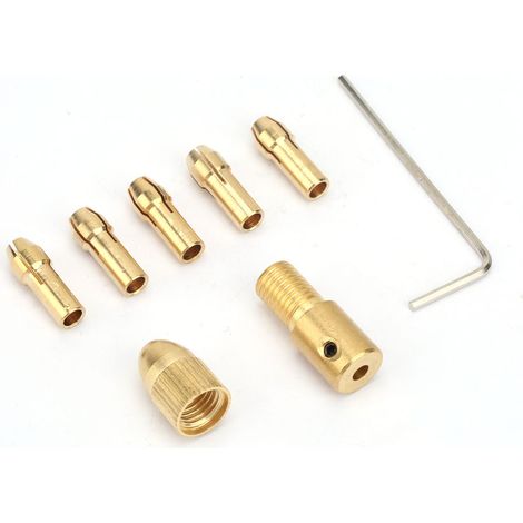Juego de 7 portabrocas micro de 0,5 a 3 mm con adaptador para taladros eléctricos (1/5)