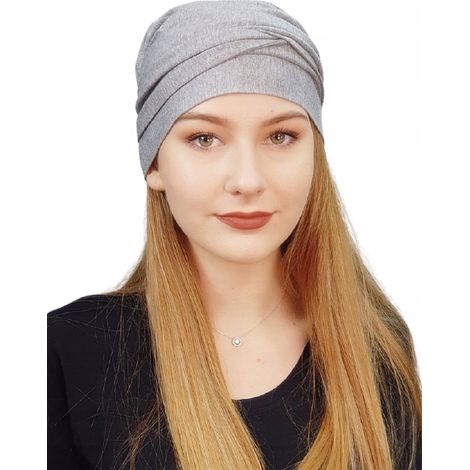 Lara 01 Damen-Kopftuch, glatter Metallturban, auch nach der Chemotherapie (1/5)