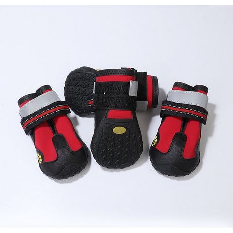 Scarpe per cani di taglia media e grande con protezione per le zampe e suola antiscivolo, per neve invernale, sentieri estivi caldi, pioggia, passeggiate all'aperto e (1/5)