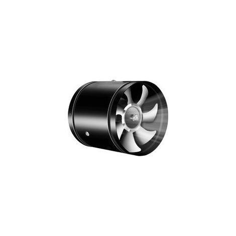 Axial-Rohrventilator Ø 180 mm, Abluftventilator Ø 180 mm, für Badezimmer, WC, Küche, Gewächshaus, Zelt, Garage (180 mm, schwarz) (1/5)