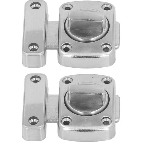 Loquet coulissant rotatif en alliage de zinc avec vis, serrure pour meuble et porte de salle de bain, argent (1/5)