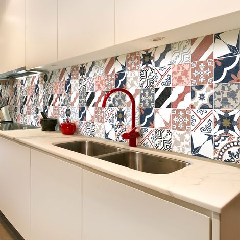 Sticker Mural Carrelage adhésif Cuisine Salle de Bain - 60 STICKERS CARREAUX DE CIMENT AUTHENTIQUES ORSO - 60stickers15x15cm (1/5)
