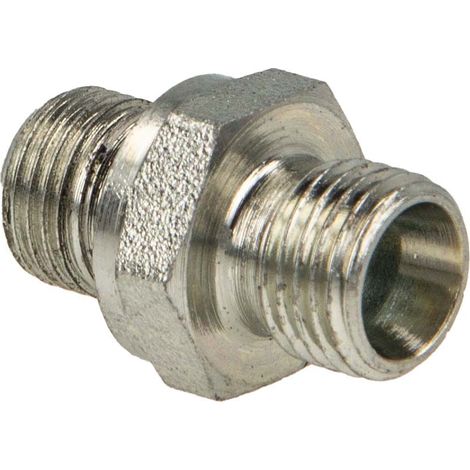 tecuro Einschraubnippel G 1/8 Zoll AG mit Dichtring x SR 6 LLR mit Innenkonus, Stahl verzinkt (1/5)